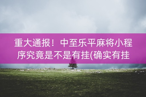 重大通报！中至乐平麻将小程序究竟是不是有挂(确实有挂吗)