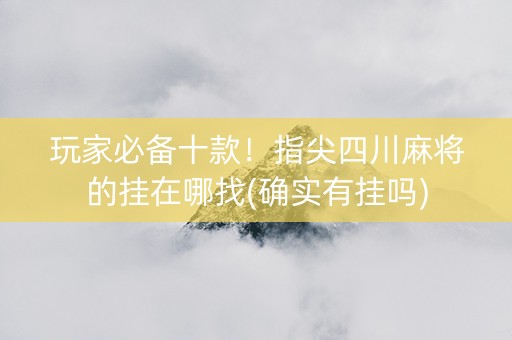 玩家必备十款！指尖四川麻将的挂在哪找(确实有挂吗)