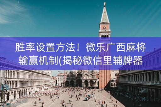 胜率设置方法！微乐广西麻将输赢机制(揭秘微信里辅牌器)