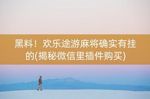 黑料！欢乐途游麻将确实有挂的(揭秘微信里插件购买)