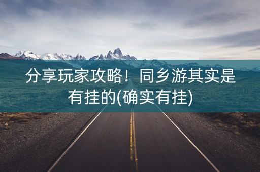 分享玩家攻略！同乡游其实是有挂的(确实有挂)
