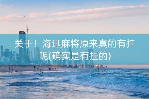 关于！海迅麻将原来真的有挂呢(确实是有挂的)
