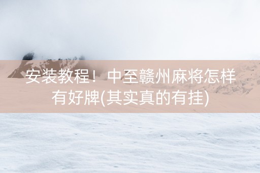 安装教程！中至赣州麻将怎样有好牌(其实真的有挂)