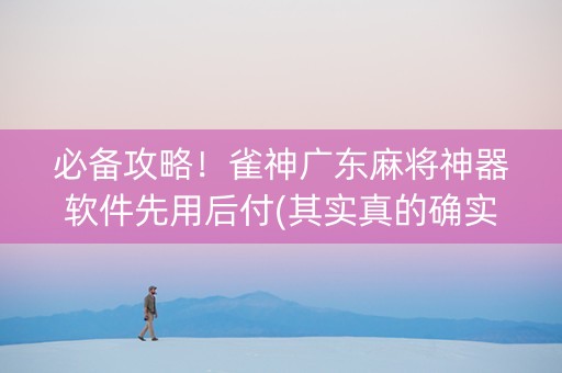 必备攻略！雀神广东麻将神器软件先用后付(其实真的确实有挂)