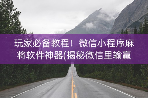 玩家必备教程！微信小程序麻将软件神器(揭秘微信里输赢技巧)