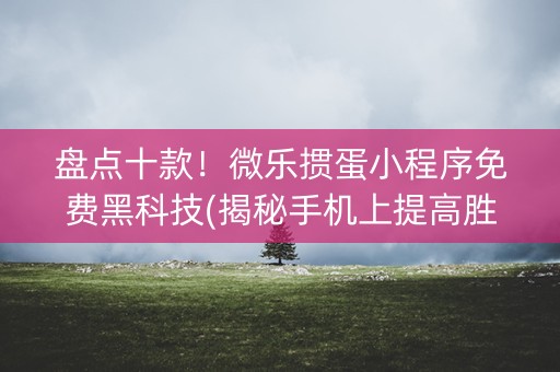 盘点十款！微乐掼蛋小程序免费黑科技(揭秘手机上提高胜率)