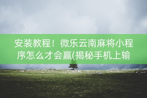 安装教程！微乐云南麻将小程序怎么才会赢(揭秘手机上输赢规律)