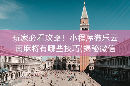 玩家必看攻略！小程序微乐云南麻将有哪些技巧(揭秘微信里助手软件)