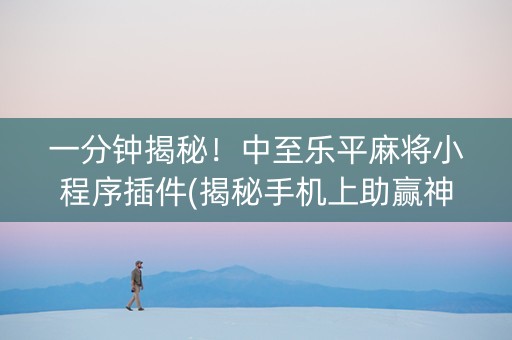 一分钟揭秘！中至乐平麻将小程序插件(揭秘手机上助赢神器购买)