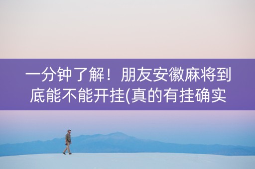 一分钟了解！朋友安徽麻将到底能不能开挂(真的有挂确实有挂)