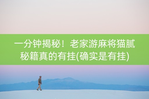 一分钟揭秘！老家游麻将猫腻秘籍真的有挂(确实是有挂)