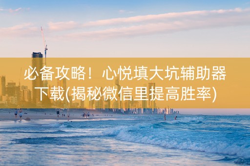必备攻略！心悦填大坑辅助器下载(揭秘微信里提高胜率)