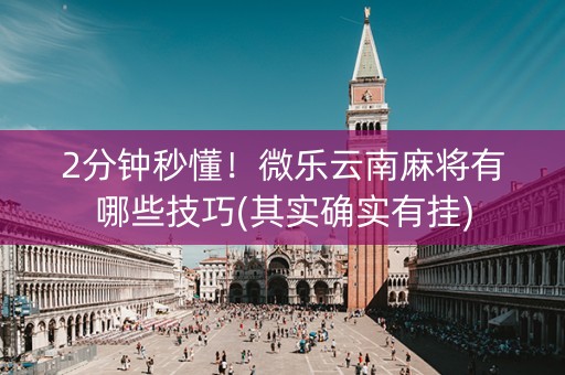 2分钟秒懂！微乐云南麻将有哪些技巧(其实确实有挂)