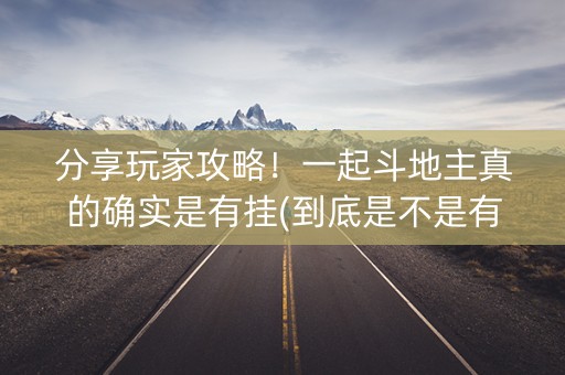 分享玩家攻略！一起斗地主真的确实是有挂(到底是不是有挂)