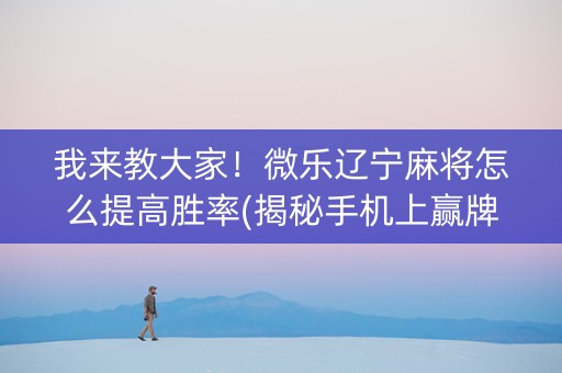 我来教大家！微乐辽宁麻将怎么提高胜率(揭秘手机上赢牌的技巧)