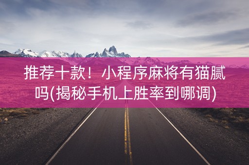 推荐十款！小程序麻将有猫腻吗(揭秘手机上胜率到哪调)