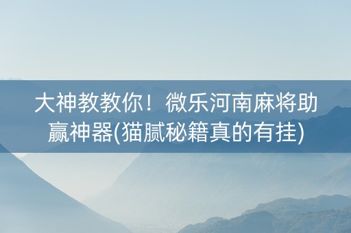 大神教教你！微乐河南麻将助赢神器(猫腻秘籍真的有挂)