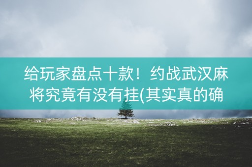 给玩家盘点十款！约战武汉麻将究竟有没有挂(其实真的确实有挂)