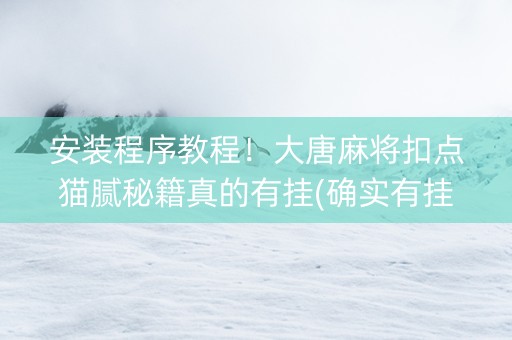 安装程序教程！大唐麻将扣点猫腻秘籍真的有挂(确实有挂)