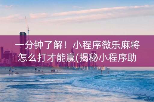 一分钟了解！小程序微乐麻将怎么打才能赢(揭秘小程序助赢神器购买)