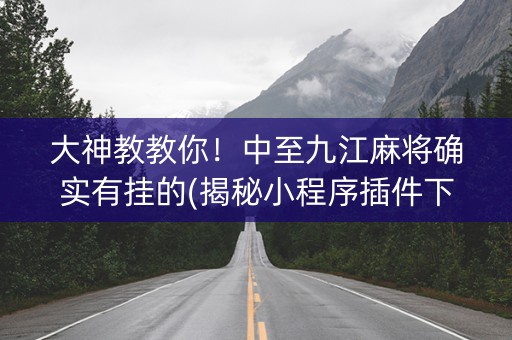 大神教教你！中至九江麻将确实有挂的(揭秘小程序插件下载)