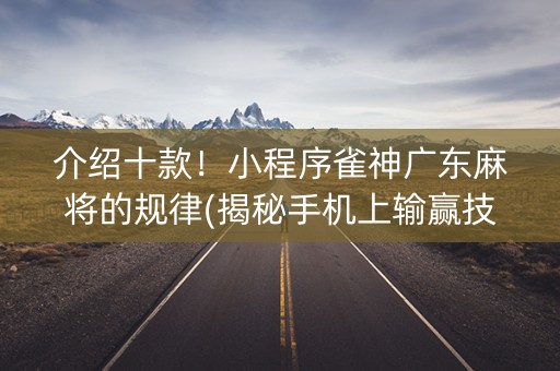 介绍十款！小程序雀神广东麻将的规律(揭秘手机上输赢技巧)