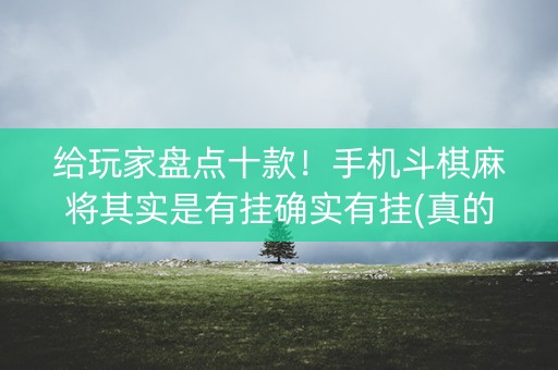 给玩家盘点十款！手机斗棋麻将其实是有挂确实有挂(真的有挂)