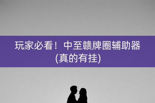 玩家必看！中至赣牌圈辅助器(真的有挂)