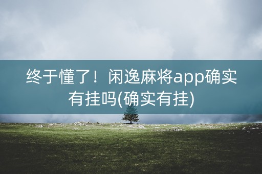 终于懂了！闲逸麻将app确实有挂吗(确实有挂)