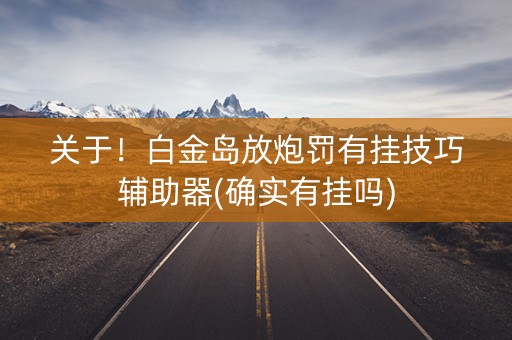 关于！白金岛放炮罚有挂技巧辅助器(确实有挂吗)