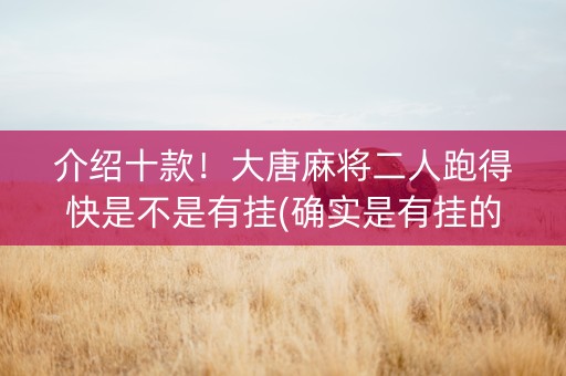 介绍十款！大唐麻将二人跑得快是不是有挂(确实是有挂的)