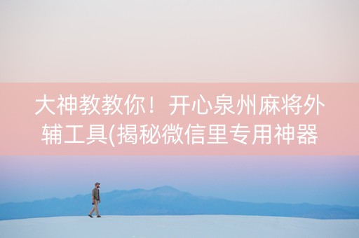 大神教教你！开心泉州麻将外辅工具(揭秘微信里专用神器)
