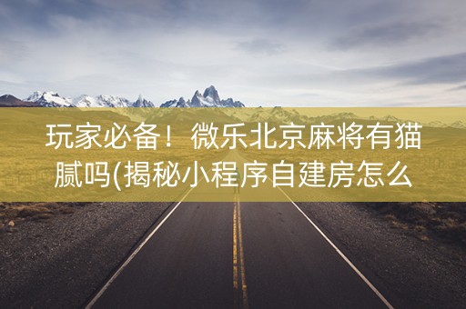 玩家必备！微乐北京麻将有猫腻吗(揭秘小程序自建房怎么赢)