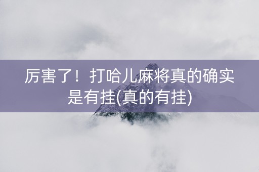 厉害了！打哈儿麻将真的确实是有挂(真的有挂)