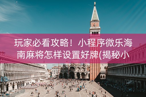 玩家必看攻略！小程序微乐海南麻将怎样设置好牌(揭秘小程序专用神器下载)