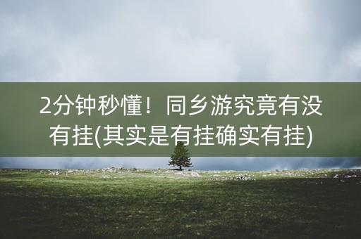 2分钟秒懂！同乡游究竟有没有挂(其实是有挂确实有挂)
