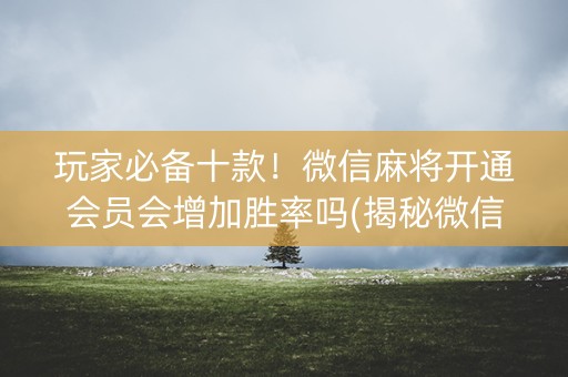 玩家必备十款！微信麻将开通会员会增加胜率吗(揭秘微信里提高胜率)