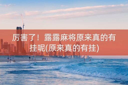 厉害了！露露麻将原来真的有挂呢(原来真的有挂)