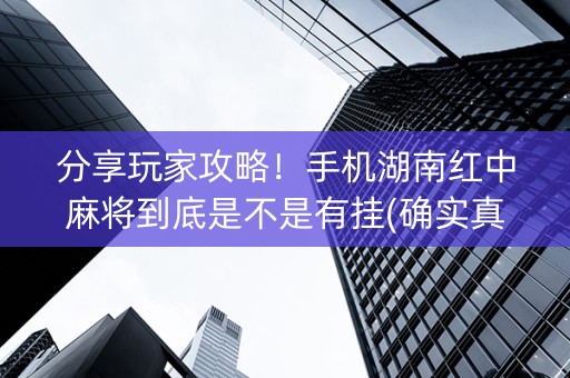 分享玩家攻略！手机湖南红中麻将到底是不是有挂(确实真的有挂)