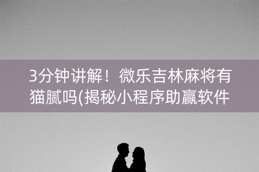 3分钟讲解！微乐吉林麻将有猫腻吗(揭秘小程序助赢软件)