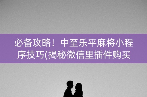 必备攻略！中至乐平麻将小程序技巧(揭秘微信里插件购买)