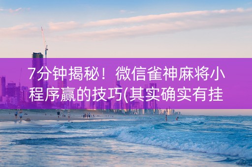 7分钟揭秘！微信雀神麻将小程序赢的技巧(其实确实有挂)