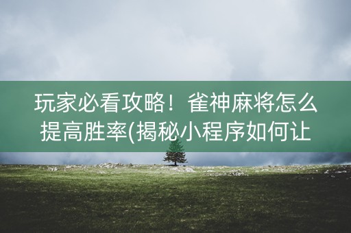 玩家必看攻略！雀神麻将怎么提高胜率(揭秘小程序如何让牌变好)
