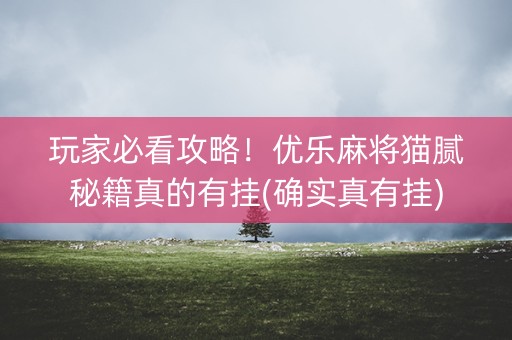 玩家必看攻略！优乐麻将猫腻秘籍真的有挂(确实真有挂)