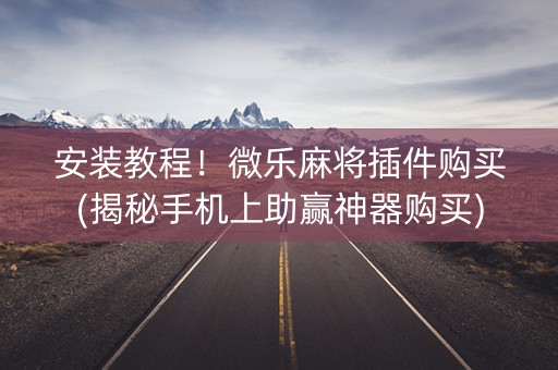 安装教程！微乐麻将插件购买(揭秘手机上助赢神器购买)