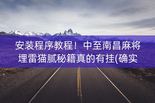 安装程序教程！中至南昌麻将埋雷猫腻秘籍真的有挂(确实真有挂)
