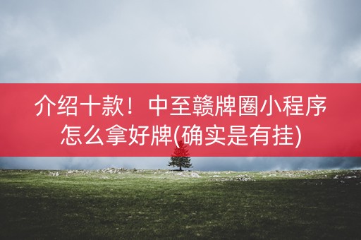 介绍十款！中至赣牌圈小程序怎么拿好牌(确实是有挂)