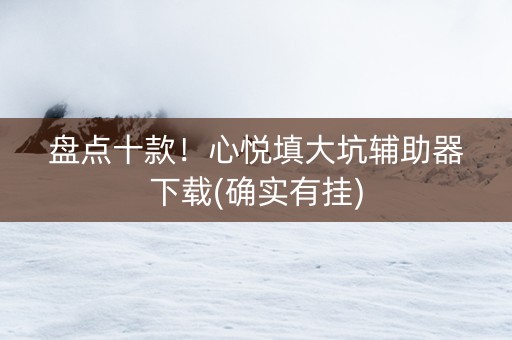 盘点十款！心悦填大坑辅助器下载(确实有挂)