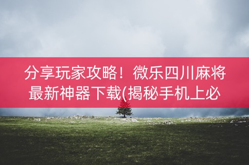 分享玩家攻略！微乐四川麻将最新神器下载(揭秘手机上必备神器)