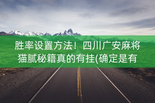 胜率设置方法！四川广安麻将猫腻秘籍真的有挂(确定是有挂)